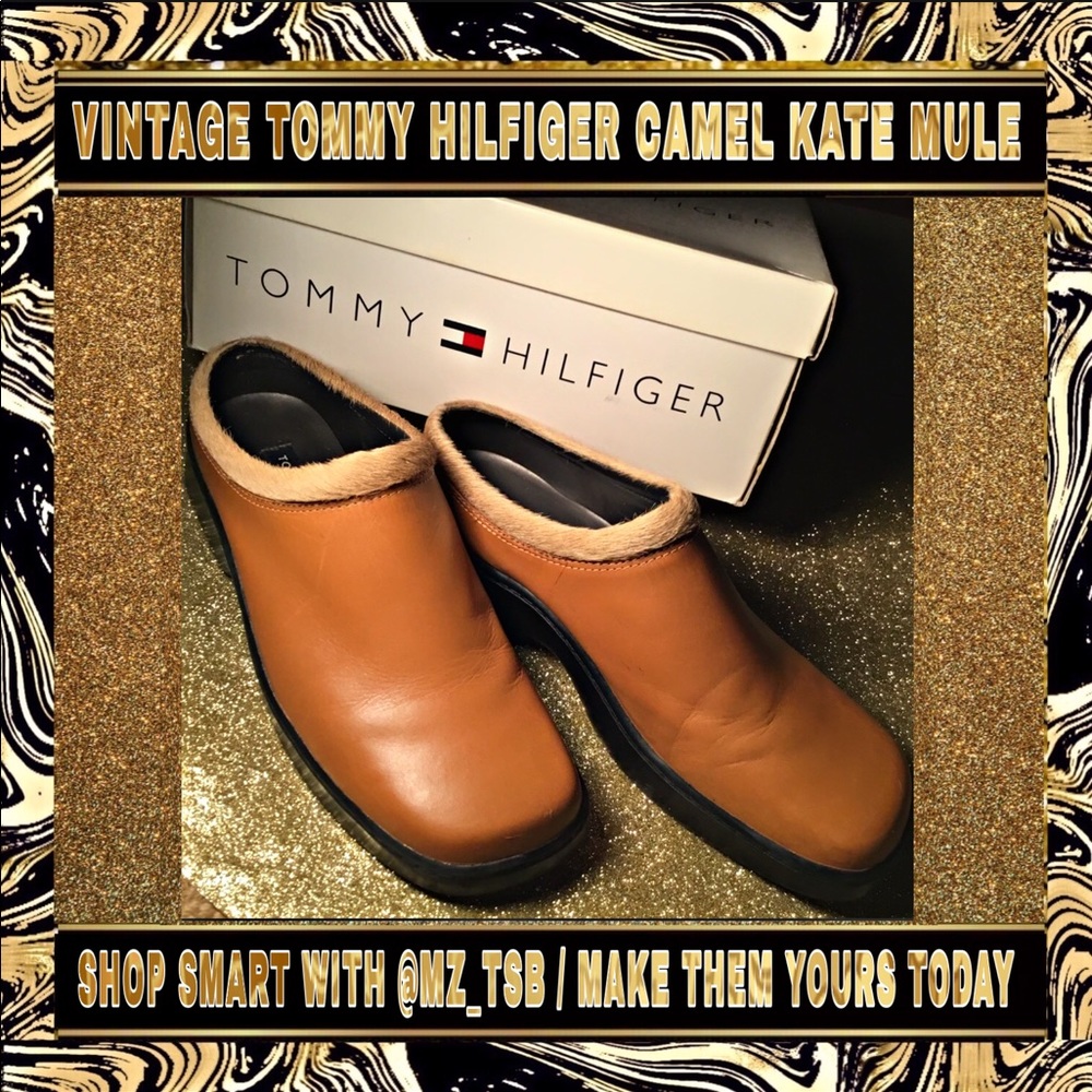 🔶🔸 VINTAGE TOMMY HILFIGER CAMEL KATE MULE …